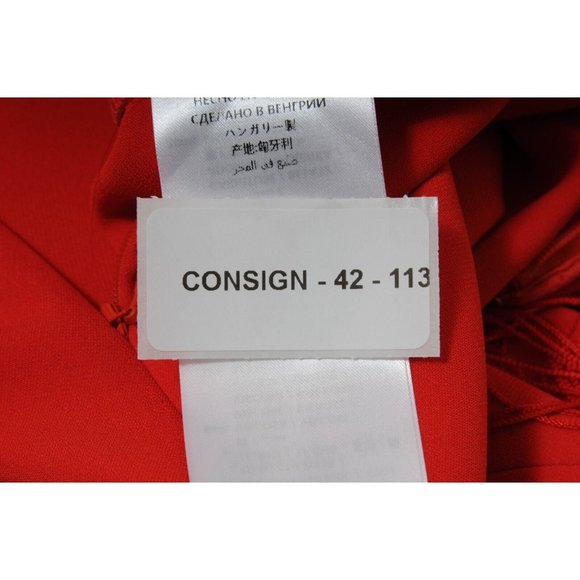 Stella McCartney Long Maxi Fringe Dress 44 Sleeveless Red Viscose Stretch - Picture 9 of 10